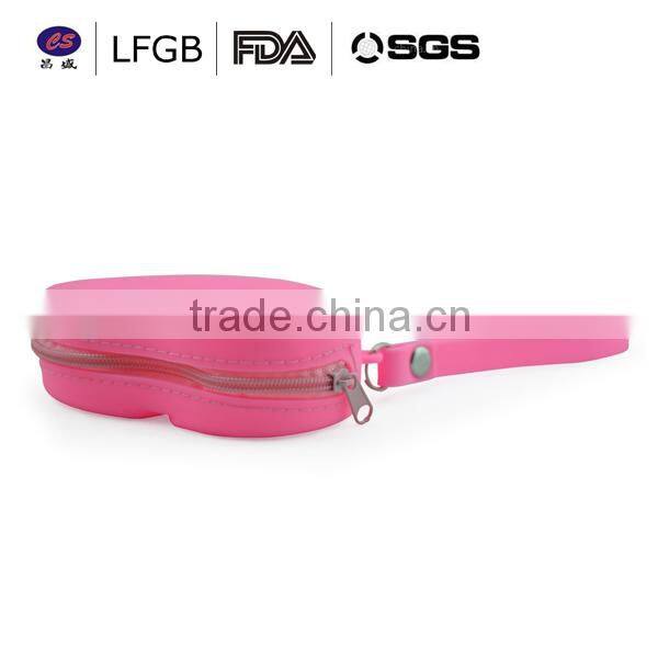 Fashionable and heart shape hot sale silicone change wallet