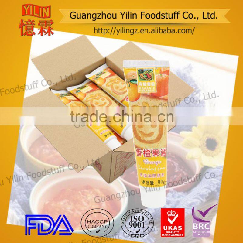 80g natural OEM pineapple fruit jam tube from China manufacturer