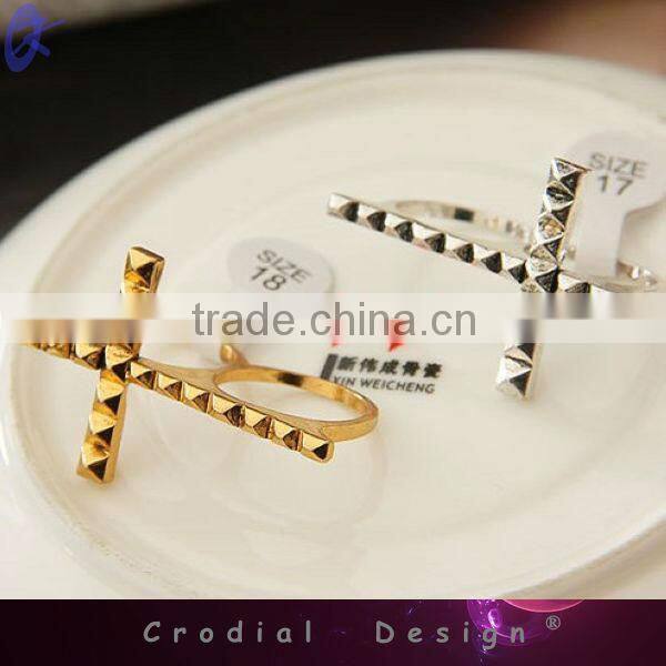 2013 Cheap Wholesale Alibaba Express Cross Design Metal Gold Ring For Women Fashion Accessoies