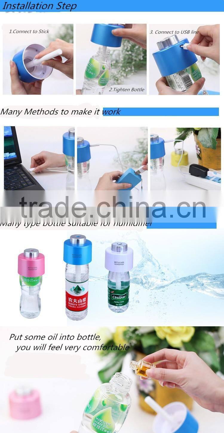 Mini Portable Water Bottle Steam USB Humidifier Air Mist Diffuser Office & Home
