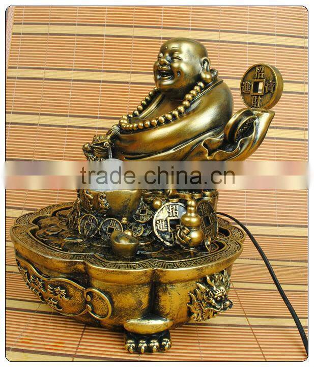 Antique color Table resin water fountain , buddha garden water fountain