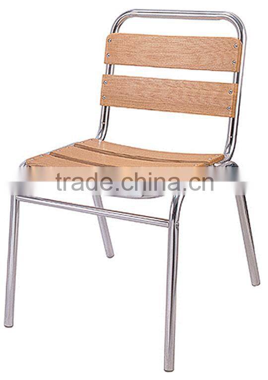 Outdoor aluminum frame foldable chair covers wood slats