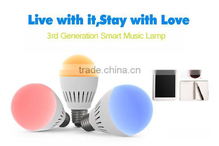 2016 NEW smart wireless led diming light bluetooth speaker with remote app