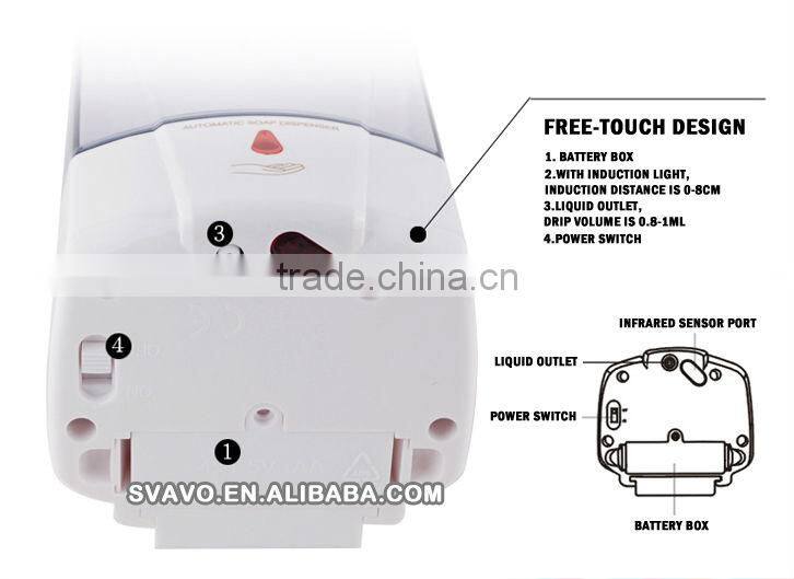 Hotel high quality cheap Automatic wall mount liquid motion sensor soap dispenser V-412