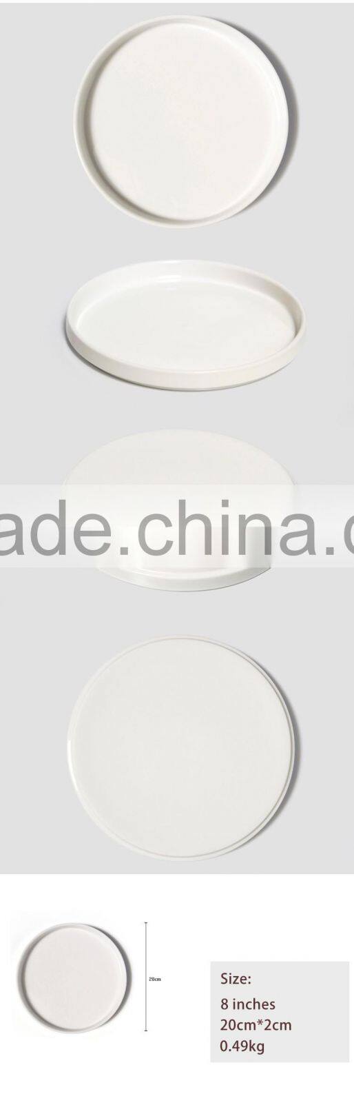 Cheap ceramic microwave round kitchen deep dish plate for home hotel