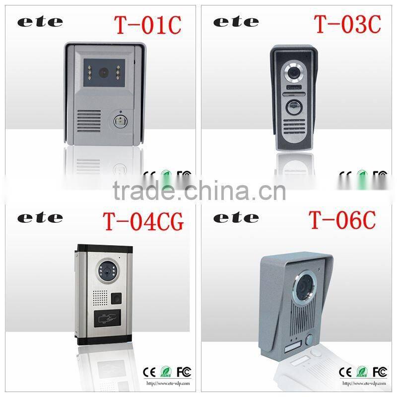 ETE door phone intercom system 4"TFT LCD handset monitor color ETE apartment wired night vision ring doorbell video