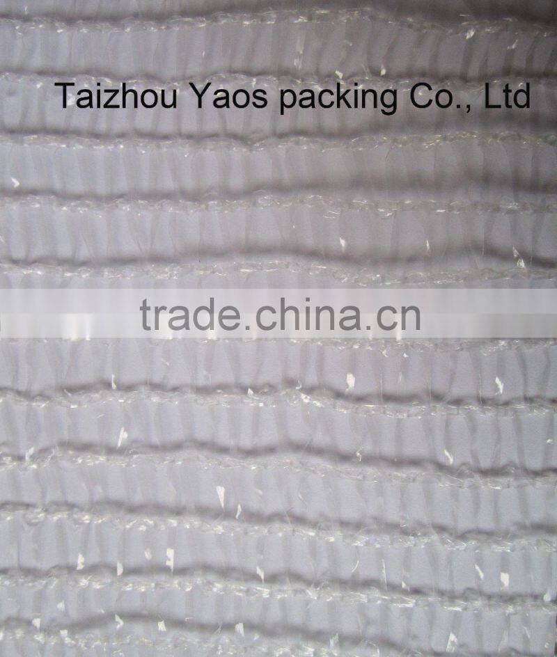 PE raschel knitted mesh bag drawstring vegetable raschel mesh bag