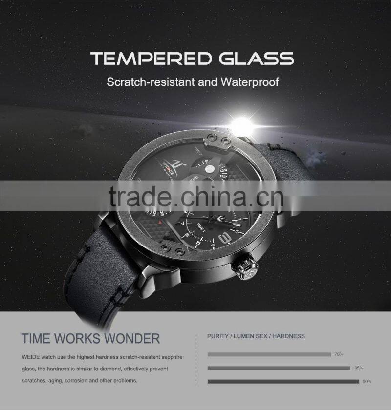 2016 new perfect WEIDE cheap man watch, leather watch, clock wrist watch UV1506