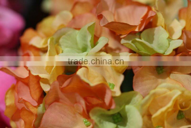 Single wholesale silk flower hydrangea for decoration with 30 forks