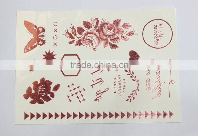 Mixed Gold Sliver Temporary Metal Decorative Entertainment Temporary Tattoo Stickers