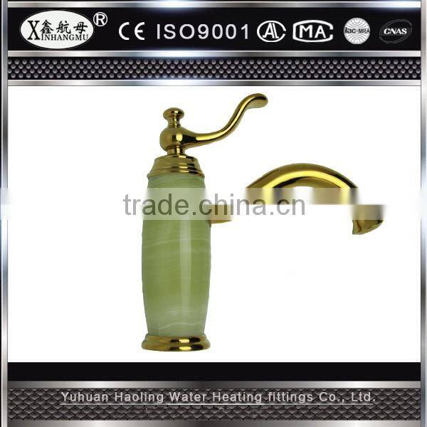 DIY assembly dual handles deck mounted antique brass faucet