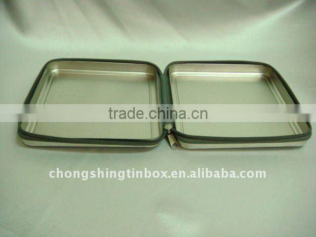 Rectangular Zipper Tin Box