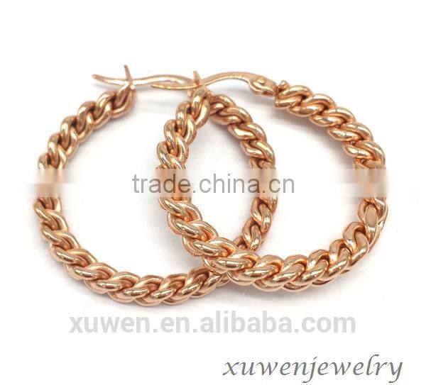vacuum rose gold plated stainless steel earrings jewelry fashion