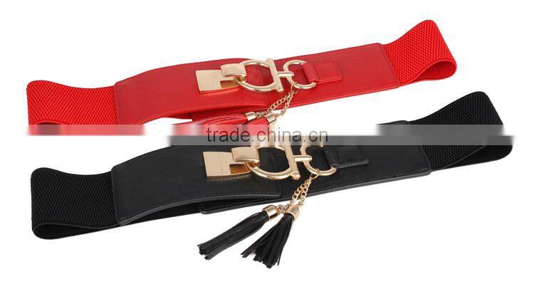 2015 New Designed Red Elastic Lady Waist Belt SWF-W15062903