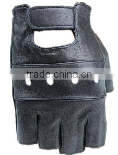 half finger leather driving gloves