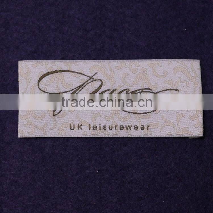 Wholesale Custom Loop Folded Garment Damask Clothing Labels Cheap Damask Woven Labels
