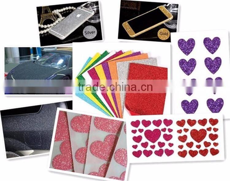 Solid color self adhesive glitter paper for decoration
