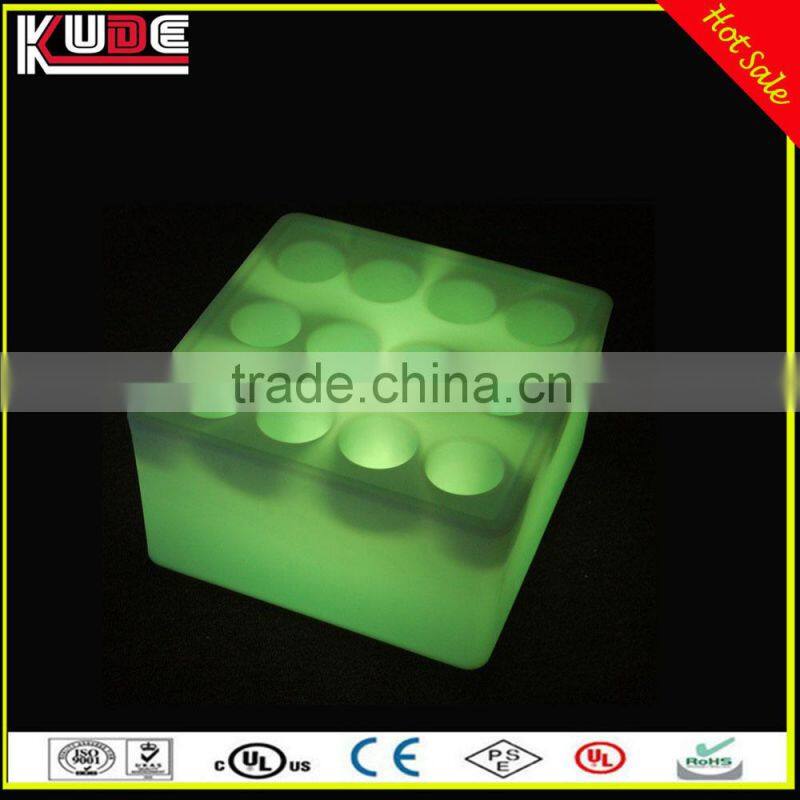 Remote Control 16Colors Flashing LED Cube Wine Holders LED Colors Changing Square Ice Bucket