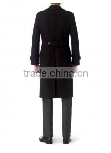 2014 new style 100% cashmere classic black custom coat