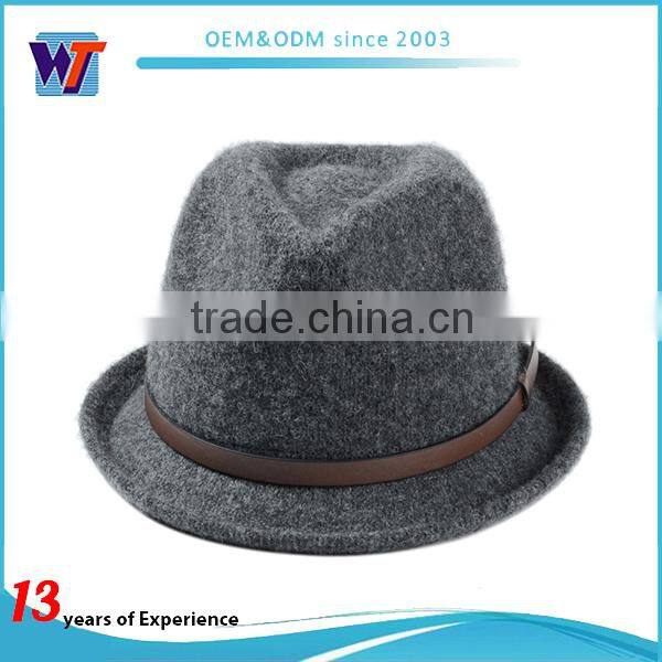 Coluorful blank wool material felt hat and fedora hat