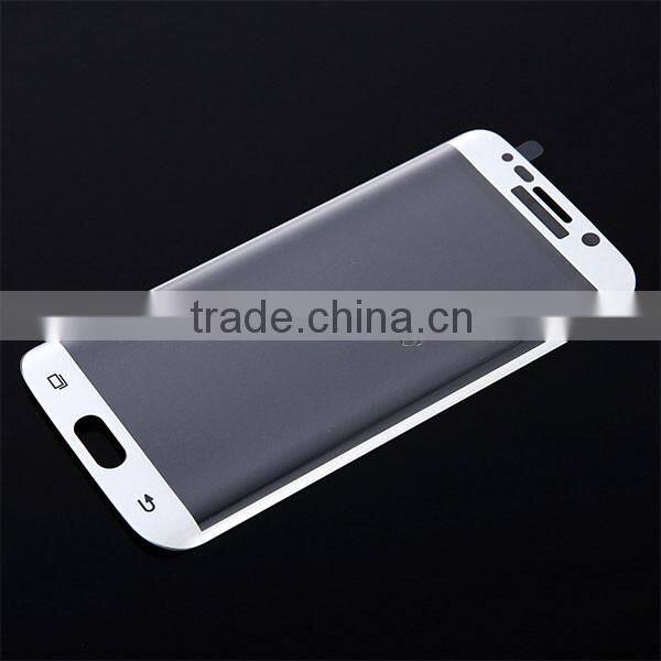 White 3D Curved Full Cover Tempered Glass Screen Protector for Samsung S6 Edge