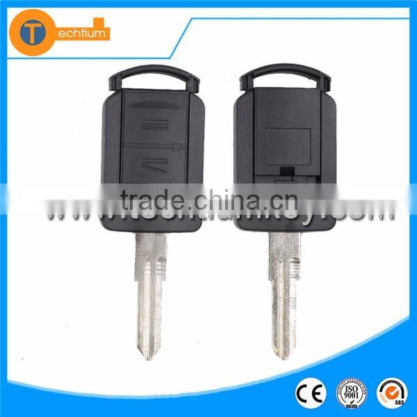 plastic 2 button remote key blank with uncut Left blade without logo with chip groove for opel zafira corsa