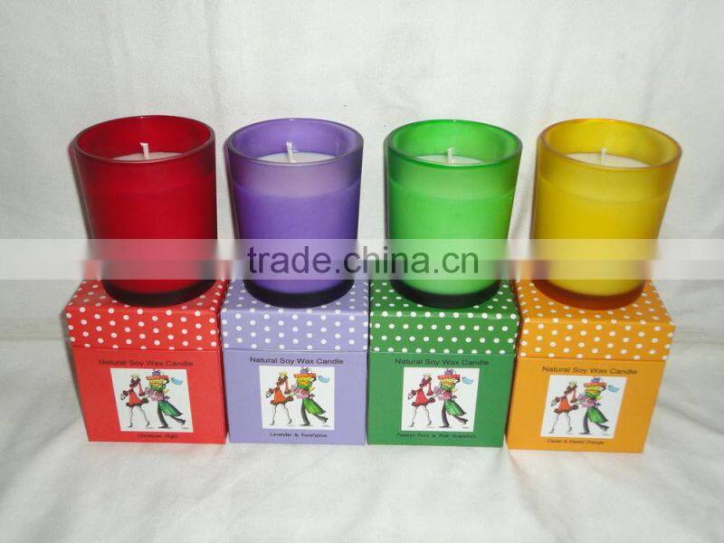 Natural Soy Candle in glass cup with box