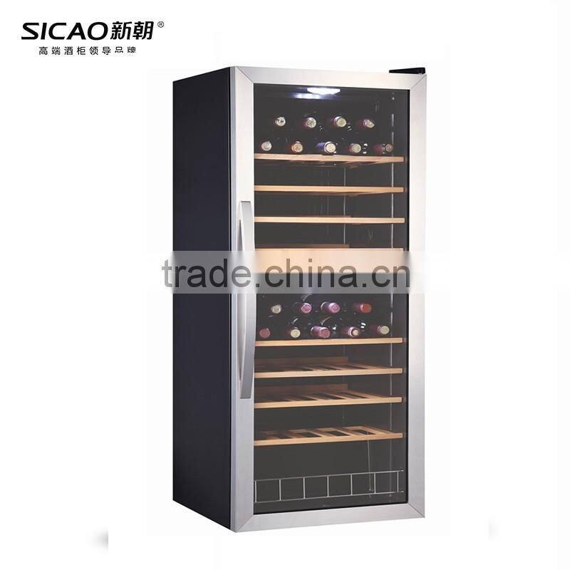Dual Zone Free standing installation Wine Coooler with Glass Door 135Liters 40Bottles
