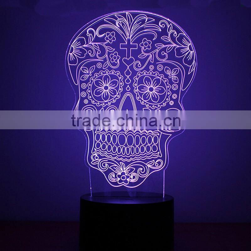 Double Faced Man 3D Night Light Creative Christmas Gift Led Night Light Vision 3D Night Light