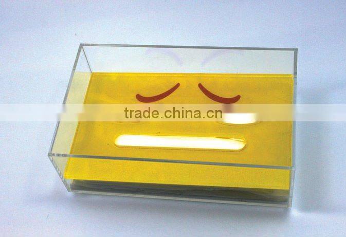 Elegant design acrylic facial tissue box holder with flowers printed