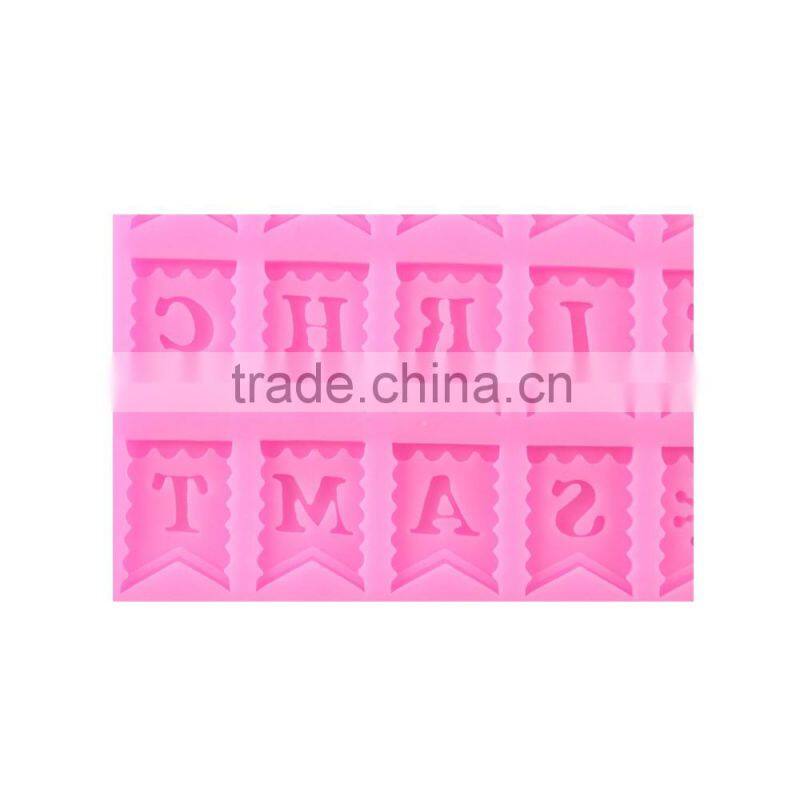 Cake Decoration Captial Letter Flag Silicone Candy Mould