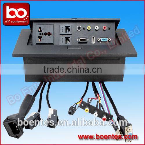 Zinc Alloy Desktop Pop Up Box with Power Socket and Extension Cable Connector