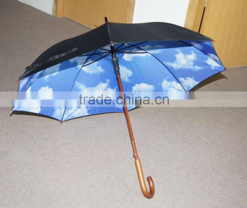 23 inches straight wooden clouds umbrella