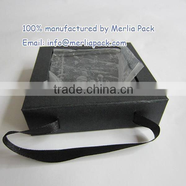 Fashion Jewelry Paper Boxes Earring Ring Pendant Clear Window Boxes Custom In China