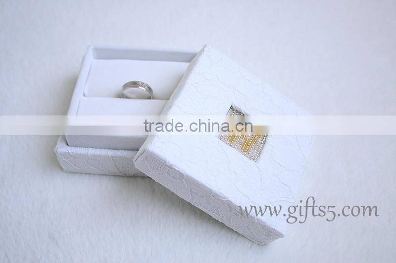 Unique creative ring boxes wedding ring bearer box with beaded name plate of W
