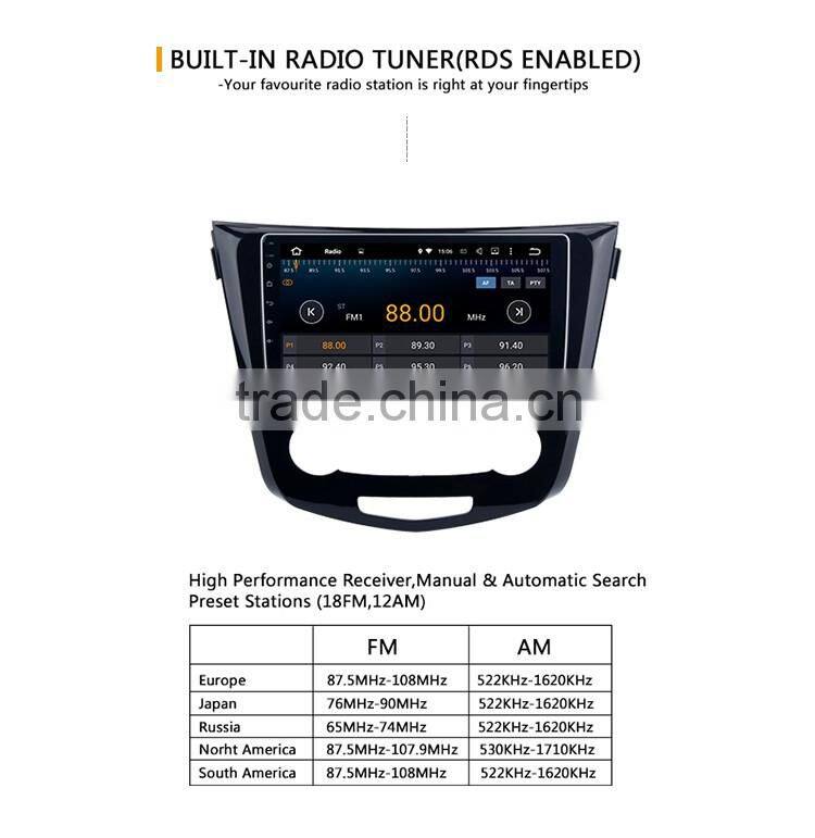 Cheap 10.2 Inch Black screen dvd player with gps for car Nissan Qashqai 2014 2015