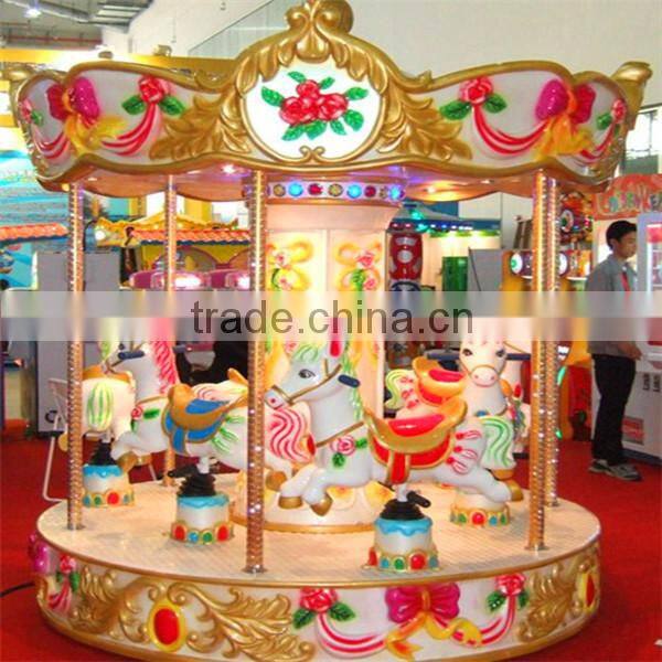 Swing rotating rides mini carousel horses amusement park carousel