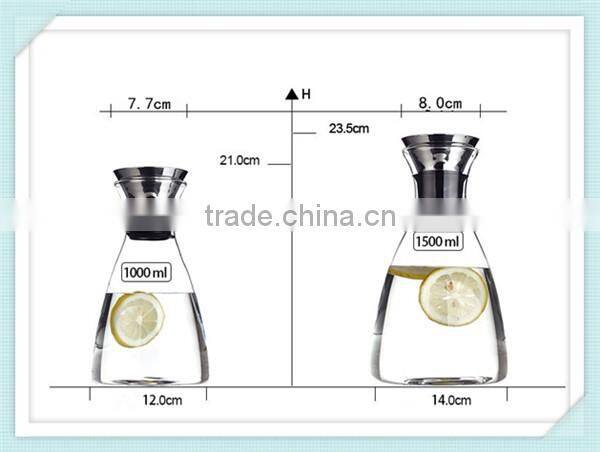 Borosilicate double wall tea glass bottle heat-resistant double wall glass pitcher with high quality