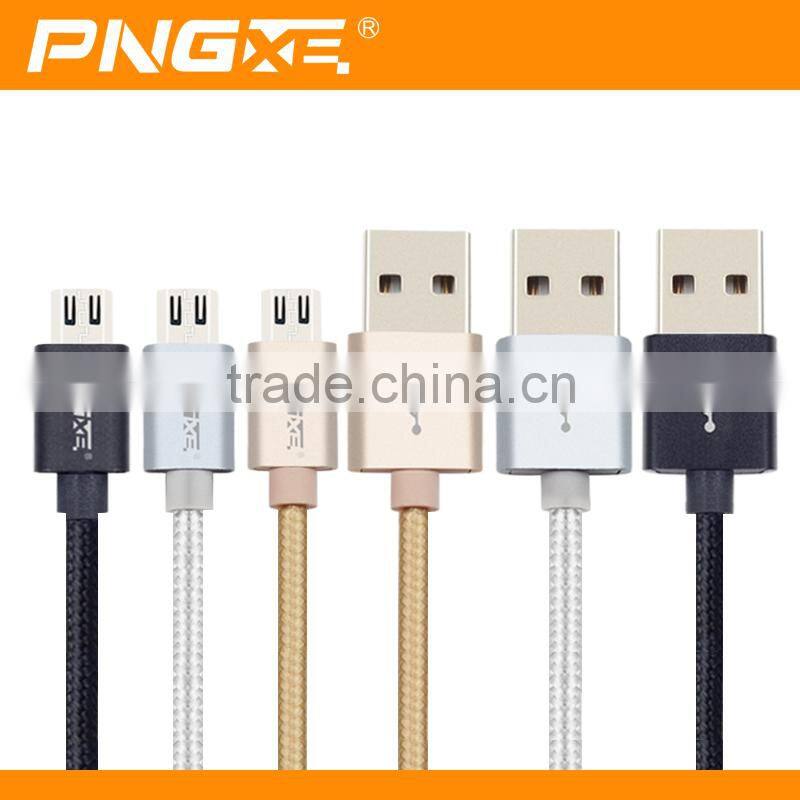 China alibaba cable manufacturer pngxe 2015 fast charging braided charger data cable with usb 3.0 aluminium micro usb cable