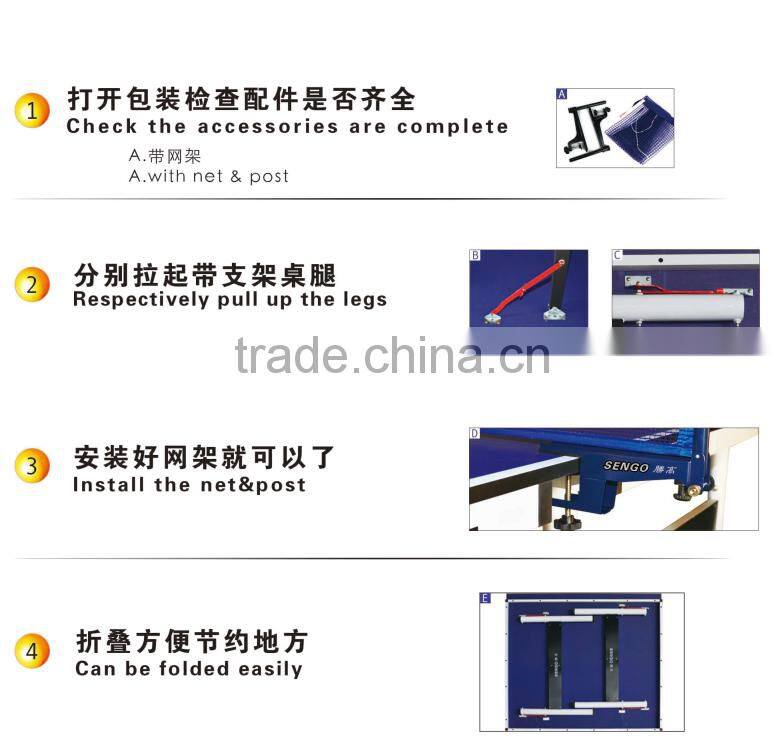 Modern hot sell 15/18/25mm outdoor aluminium foldable & movable tennis table