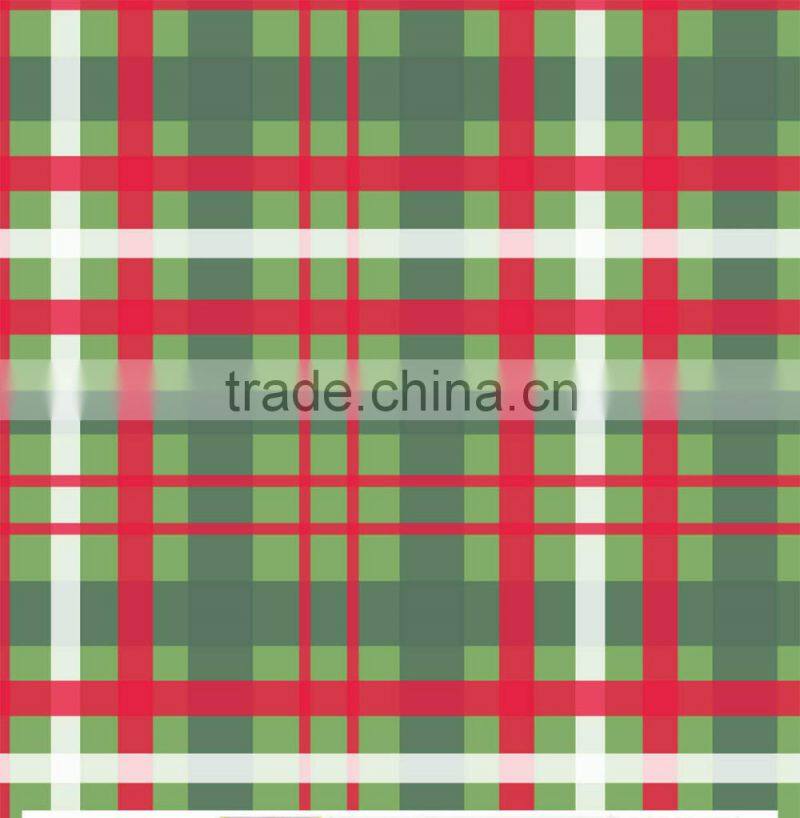 2015 Newest Colorful dots and liner design printed tablecloth with straight/wave edge