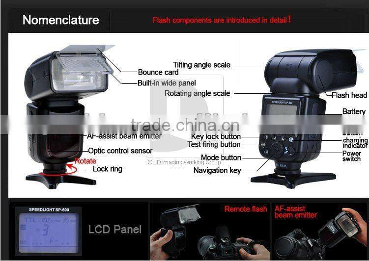 Oloong SP-700 high speed 1/8000s GN60 master control camera speedlite flash for Canon