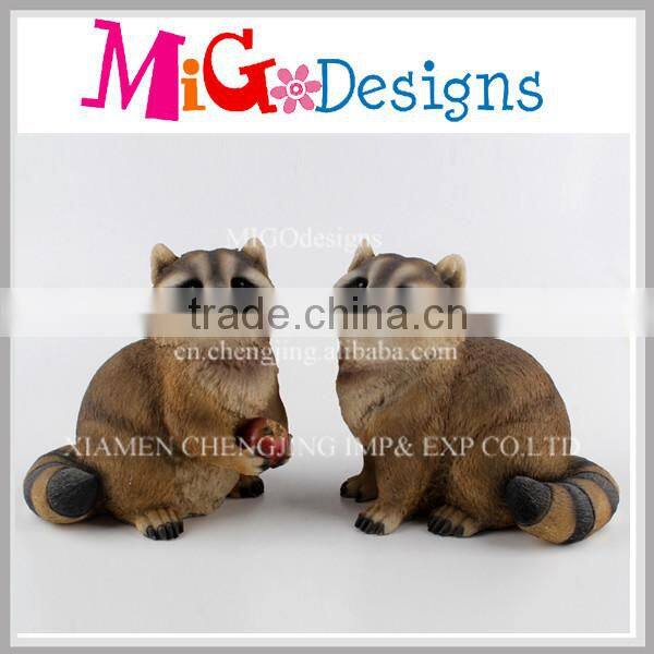 Brown Polyresin Squirrels Playing on Tree Garden Statuary Wholesale