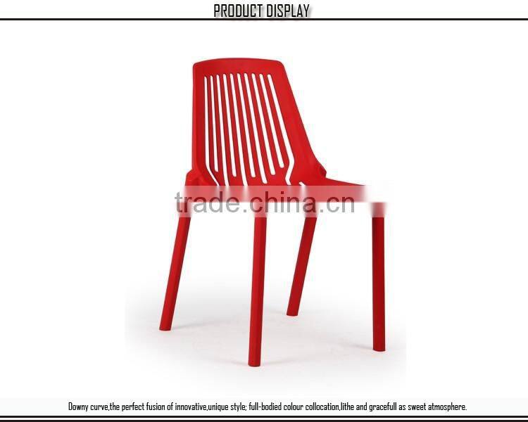 Red black high quality pp stackable plastic chair