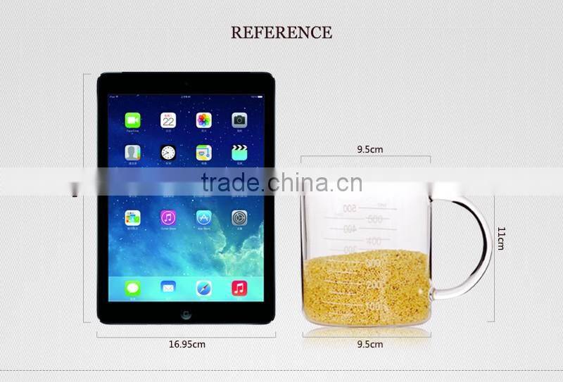 Alibaba china high borosilicate glass measuring cup with spout OEM 500ml