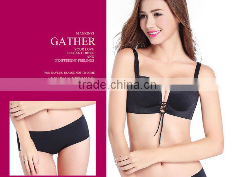 push up self-adhesive cloth silicone bra ladies sexy panty and bra sets