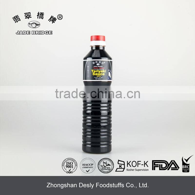 Wholesale price no sugar teriyaki sauce 640ml