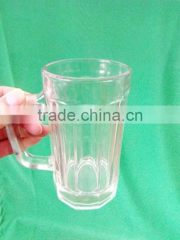 425 ml glass water cups with handle