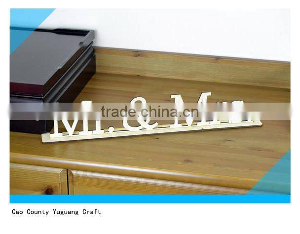 Freestanding Home Decor Mr & Mrs Wood Word Sign