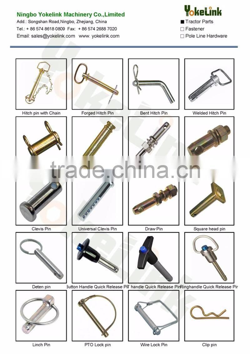 High strength Aluminum handle button handle lock pin with stainless lanyard